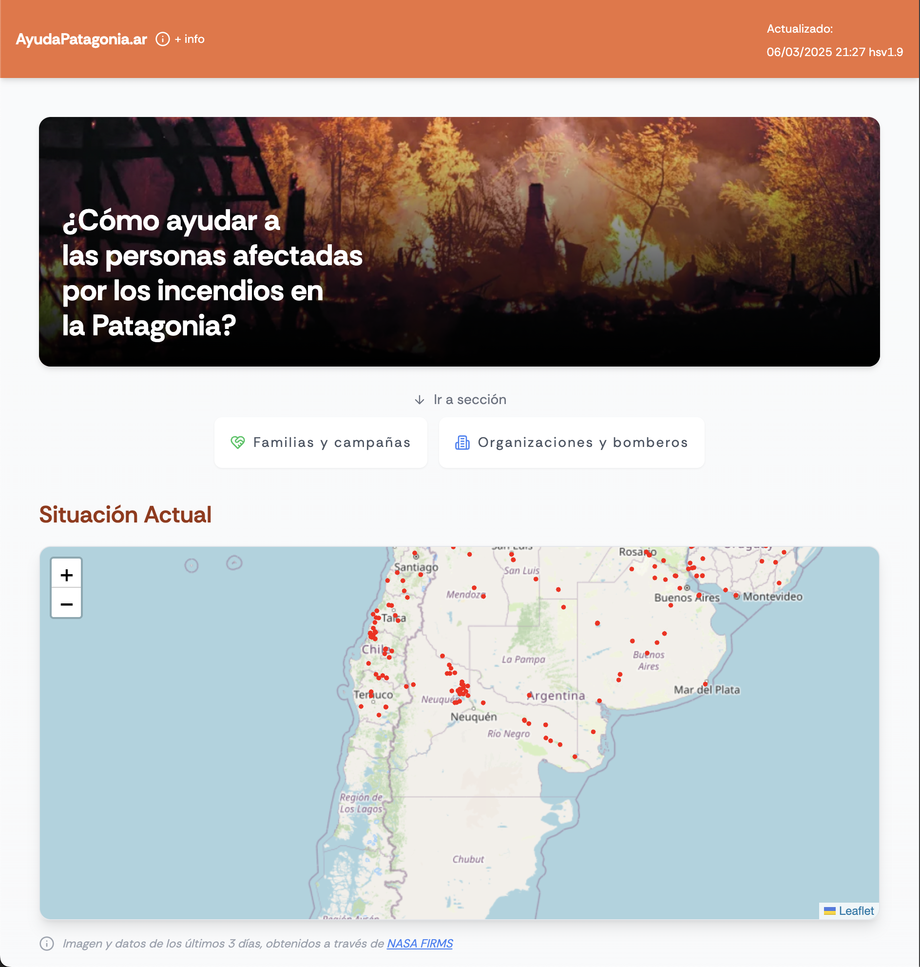 AyudaPatagonia.ar: A Map for Urgent Help During Wildfires project preview